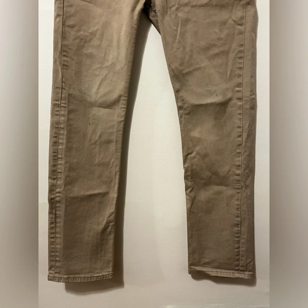 LEVI’S 501 Original Fit Twill Mens Jeans 34x32 Straight Leg Tan - Picture 3 of 12